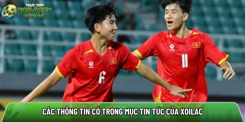 Các thông tin có trong mục tin tức của xoilac
